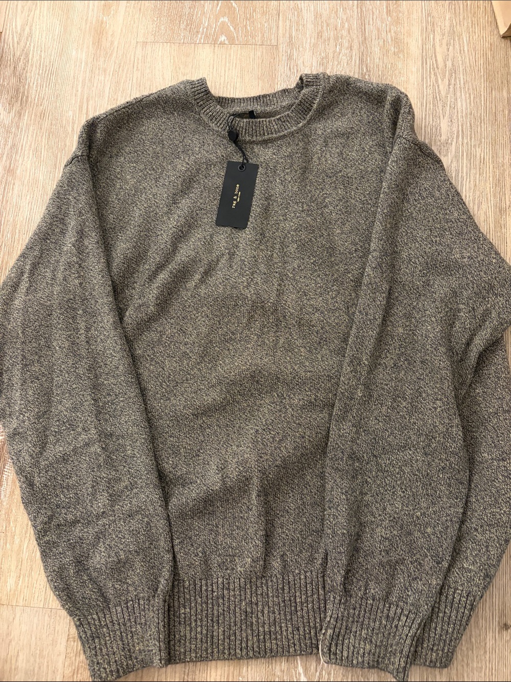 rag & bone Men's Crewneck Sweater in Heather Taupe